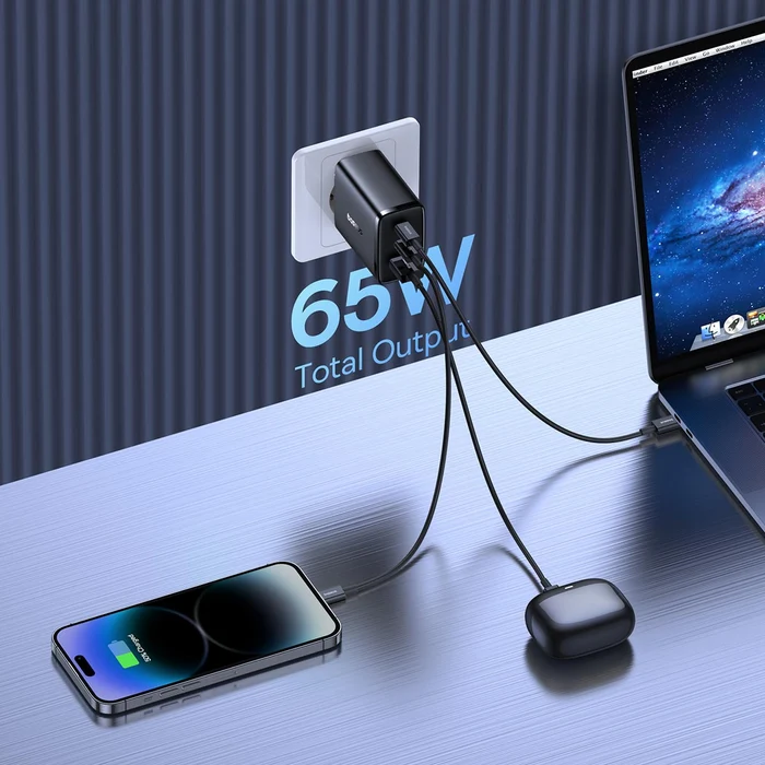 Baseus Cube Pro 3 Ports Fast Charger 65W