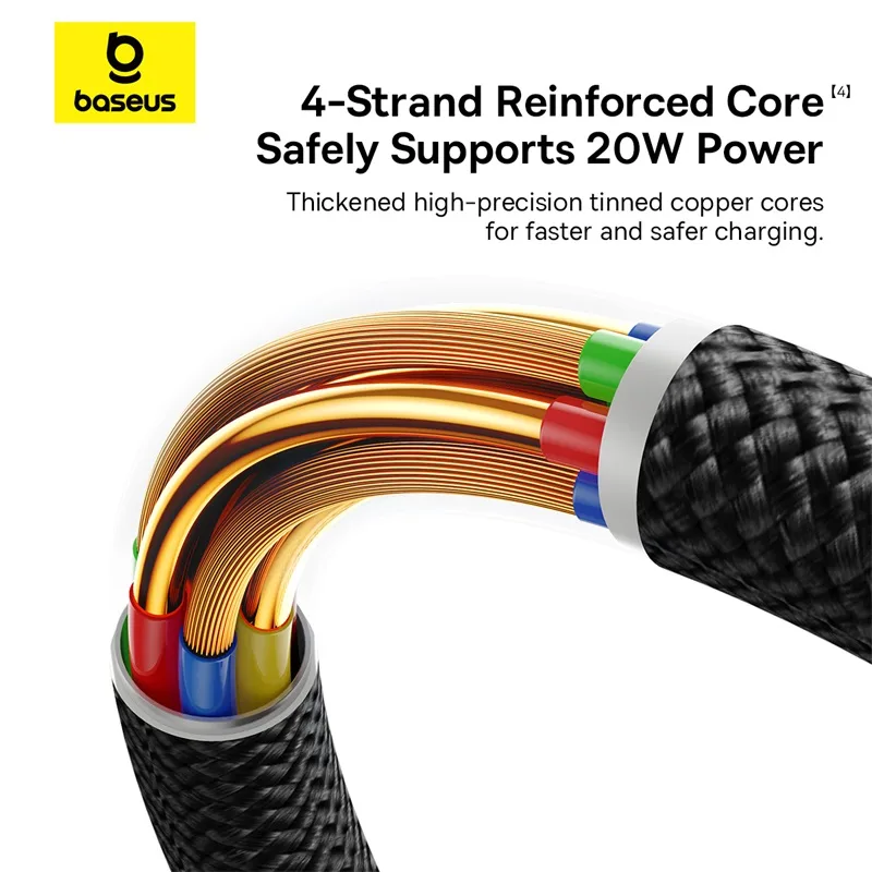 Baseus Cable For Iphone PD 20W Dura Series Fast Charging Cable Type-C to Lightning 1m Red+Black