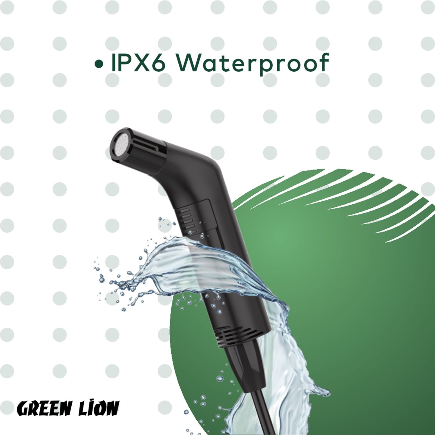 Green Lion Compact Bidet Sprayer 800mAh - Black