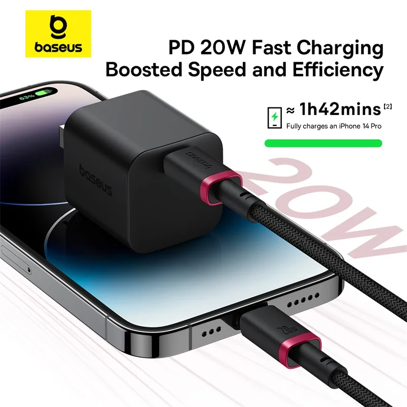 Baseus Cable For Iphone PD 20W Dura Series Fast Charging Cable Type-C to Lightning 1m Red+Black