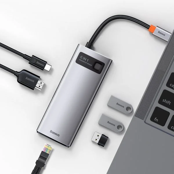 Baseus Metal Gleam Series 6 in 1 Type-C Multifunctional Hub