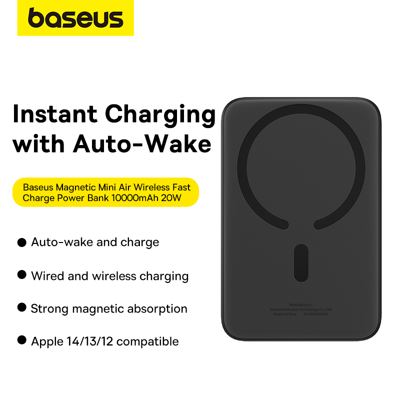 پاوربانک 10000 میلی‌آمپرساعت باسئوس مدل Baseus Magnetic Portable Charger P10059001113-00 Power Bank