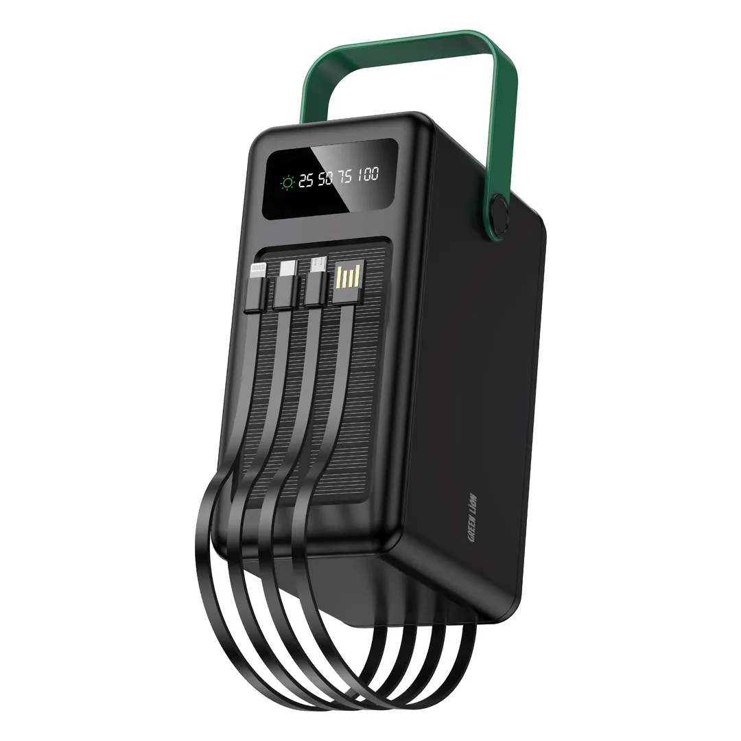 پاوربانک خورشیدی گرین لاین مدل Green Lion Solar Max 120000mAh Black