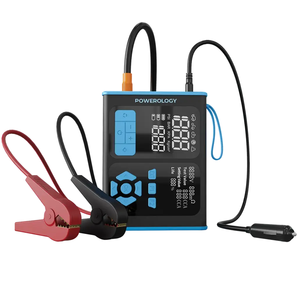 جامپ استارتر و پمپ باد ۱۵۲۰۰ میلی‌آمپرساعت پاورولوژی مدل Powerology 15200mAh Jump Starter & Tire Inflator