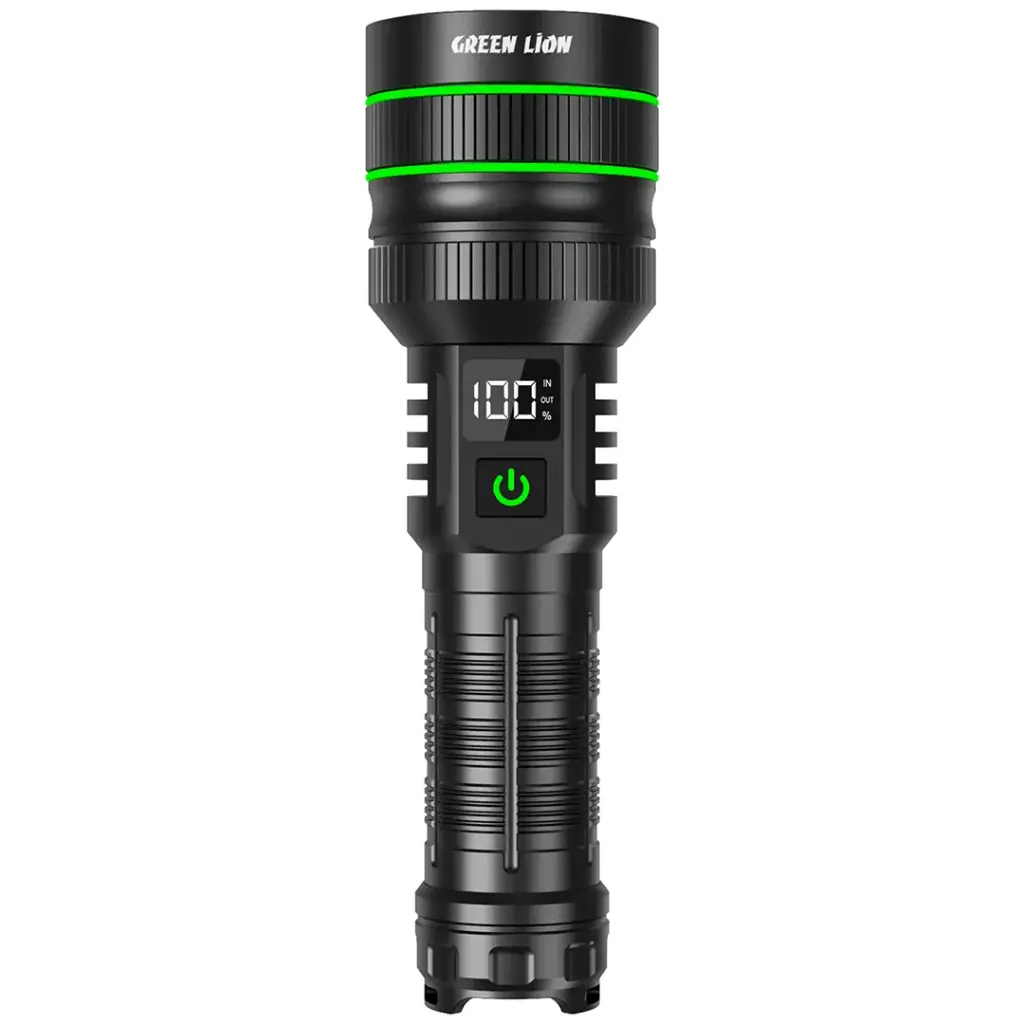 چراغ قوه گرین لاین مدل Green Lion Hyper Ray Pro LED Torch Black