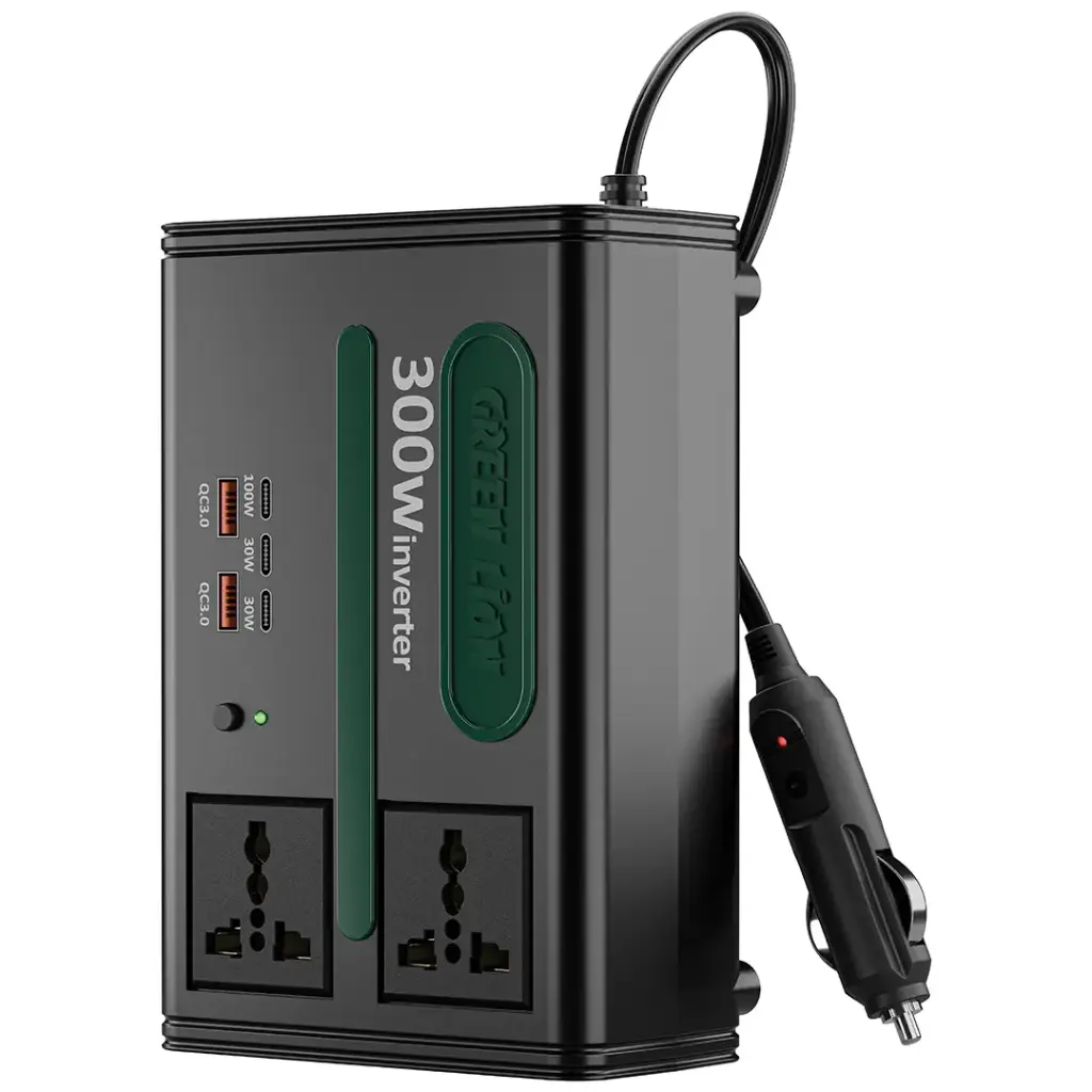 مبدل برق 7 کاره خودرو گرین لاین مدل Green Lion GC-300 Car Inverter