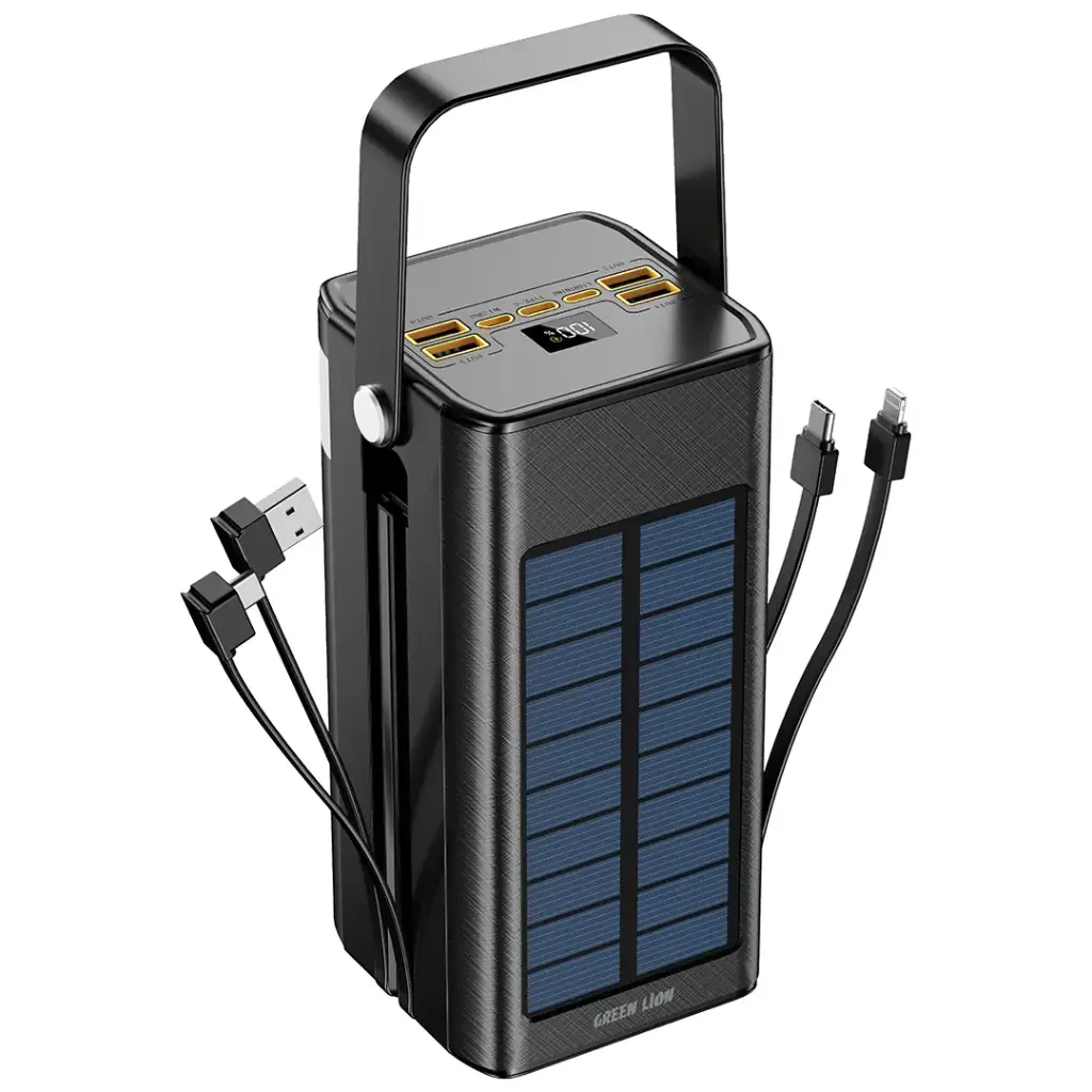 پاوربانک خورشیدی گرین لاین مدل Green Lion Solar X Power Bank Black