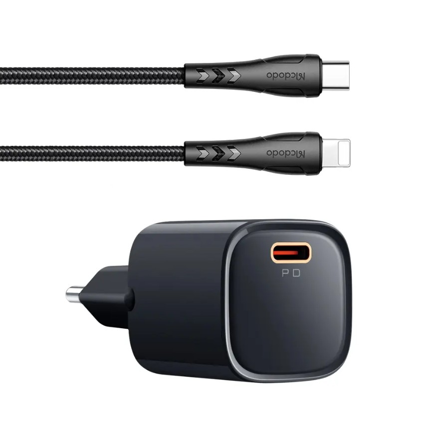 شارژر دیواری فست 20 وات مک‌دودو مدل به‌همراه کابل تایپ‌سی به لایتنینگ ۱.۲ متری  MCDODO CH‑4690