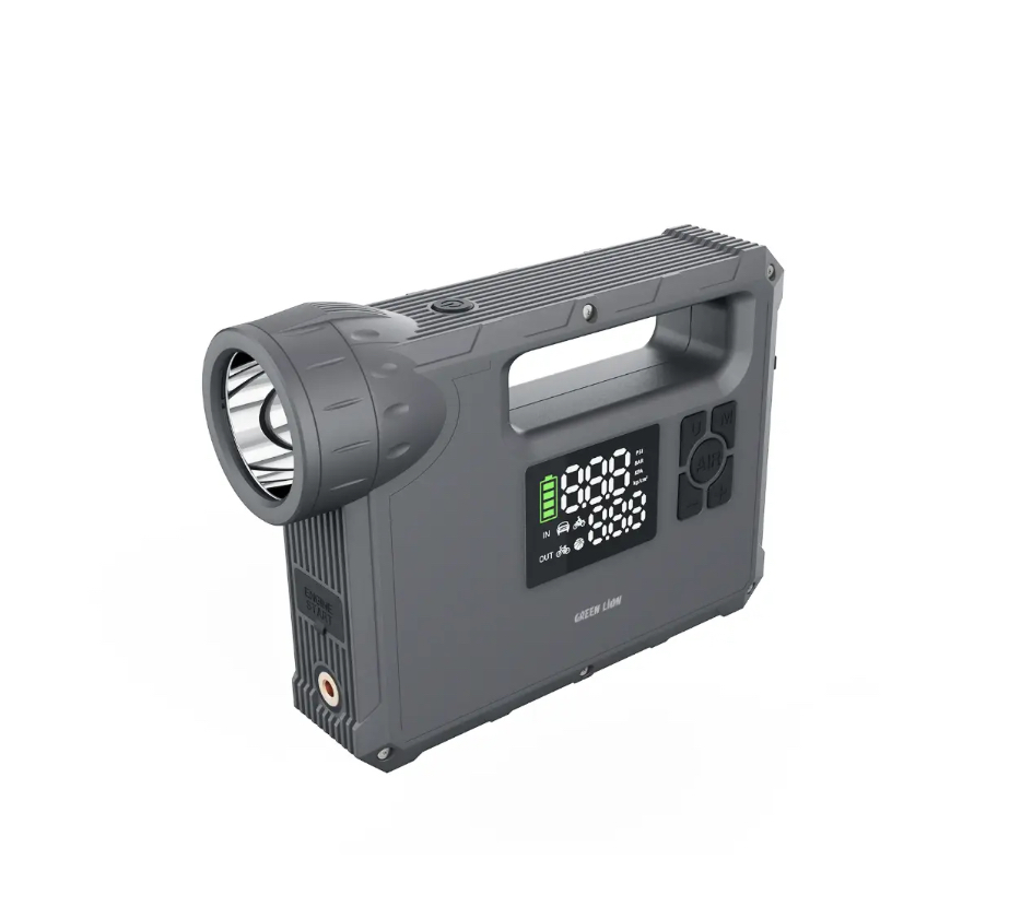 پمپ باد و جامپ استارتر گرین لاین مدل Green Lion JX-84 12V Jump Starter GNJUMSTJX84GY