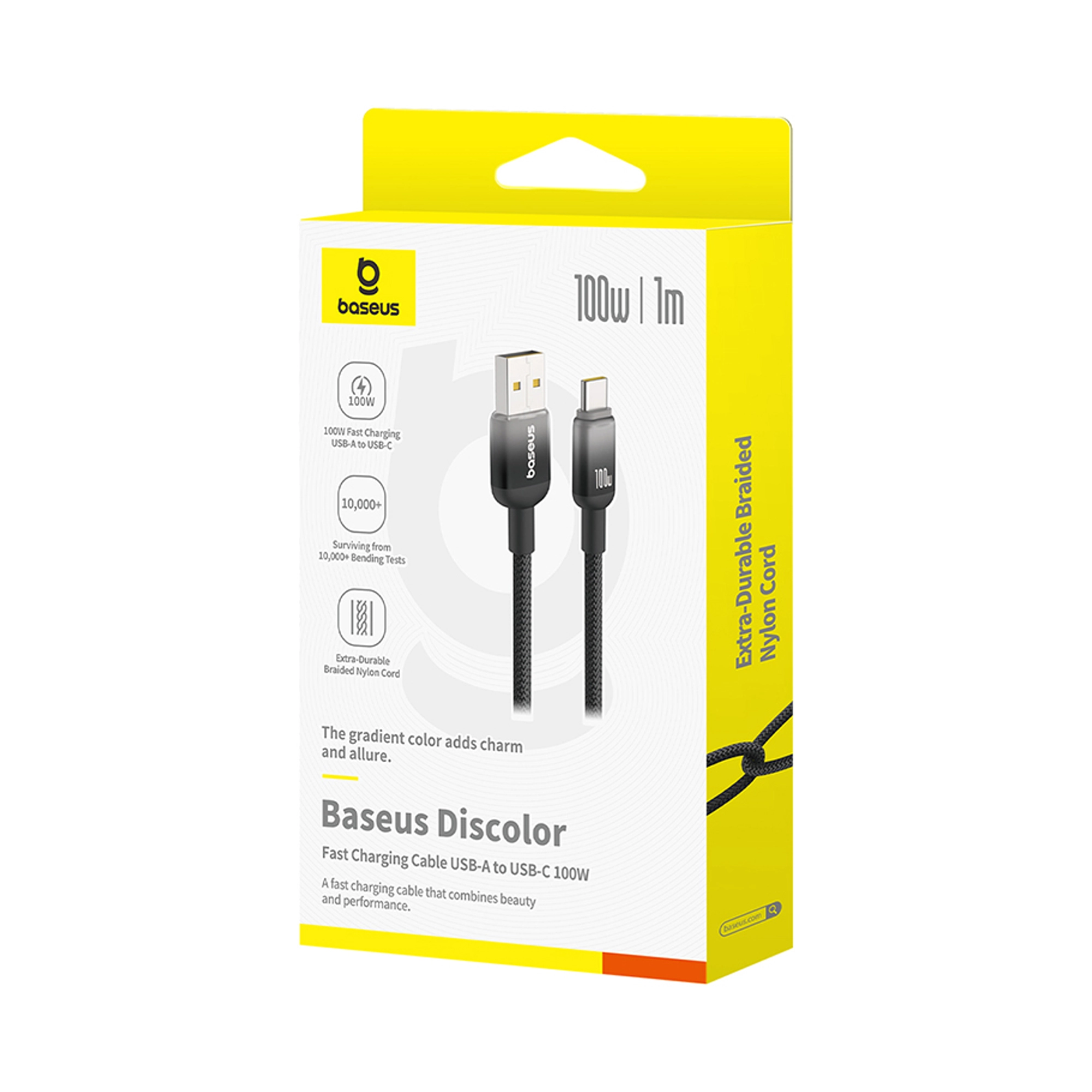 کابل ۱ متری با توان ۱۰۰ وات باسِوس مدل Baseus Discolor Series