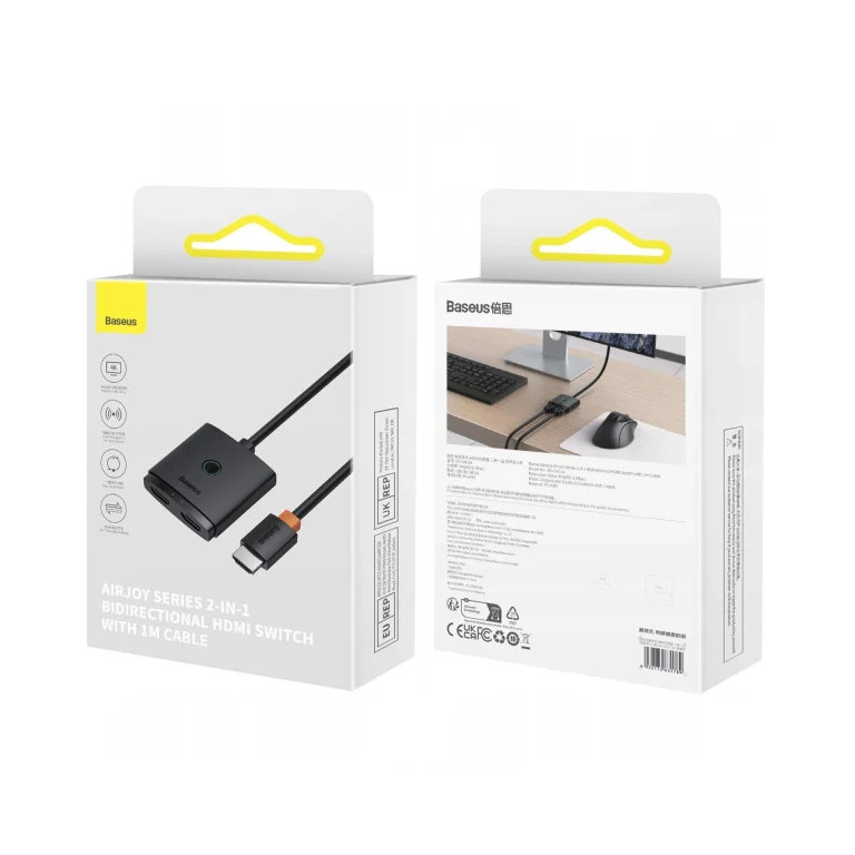 سوییچ دو پورت HDMI باسئوس مدل Baseus AIRJOY- BS-OH114HDMI Switch 3