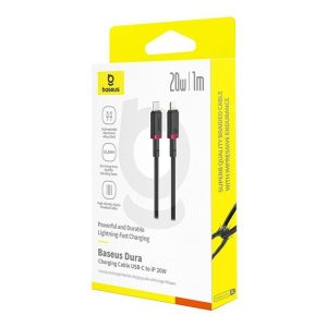 Baseus Cable For Iphone PD 20W Dura Series Fast Charging Cable Type-C to Lightning 1m Red+Black