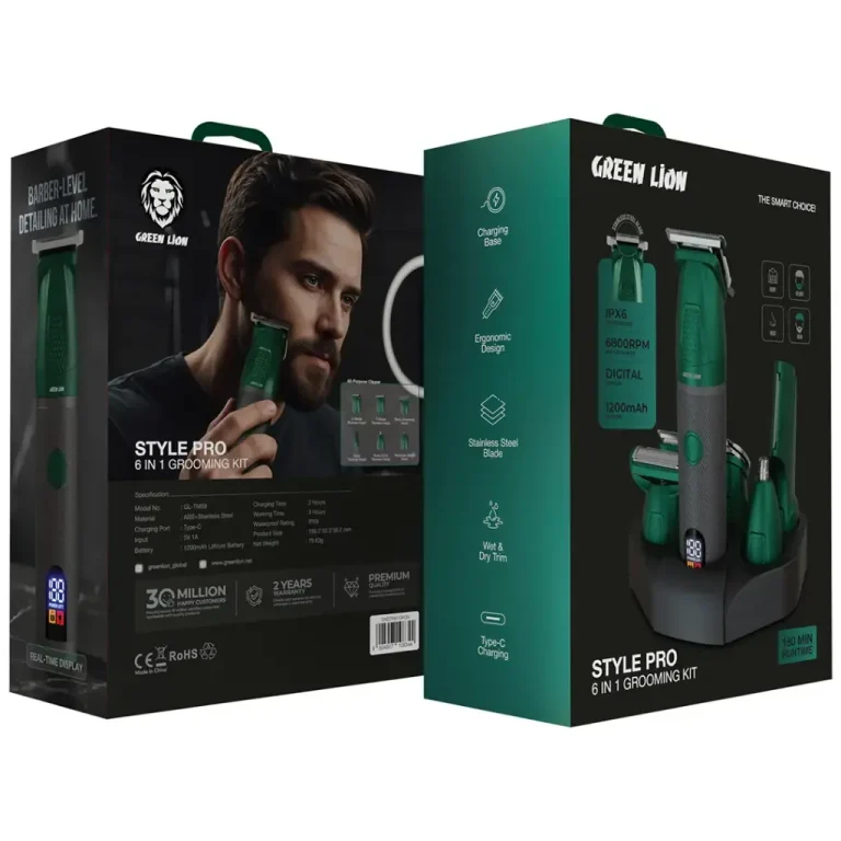 Green Lion Style Pro 6-In-1 Grooming Kit - Green