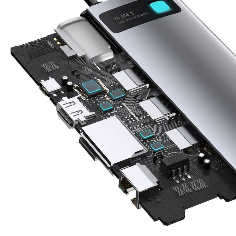 هاب 9 پورت باسئوس مدل Baseus Metal Gleam 9 in 1 Type-C HUB CAHUB-CU0G 6