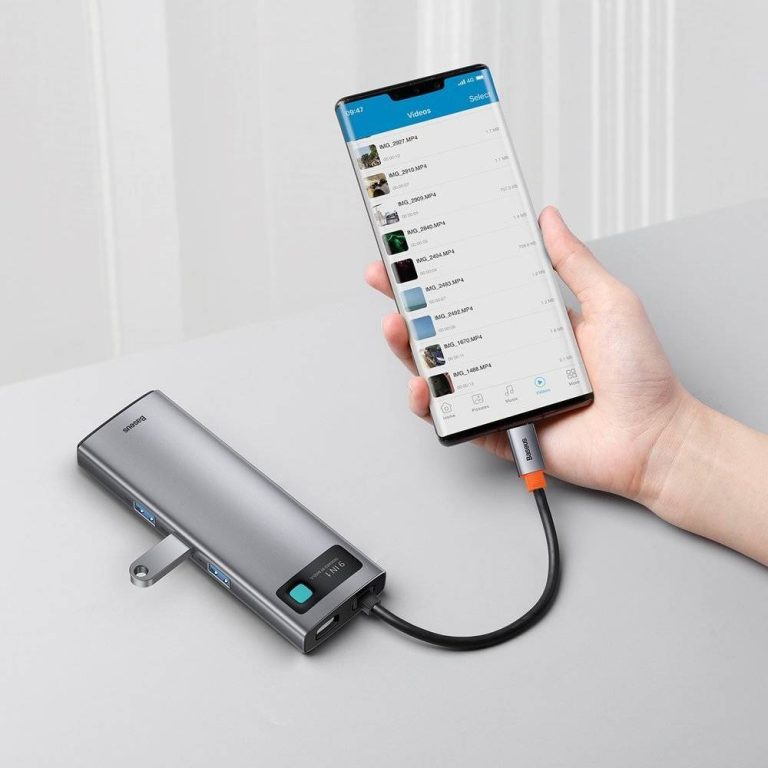هاب 9 پورت باسئوس مدل Baseus Metal Gleam 9 in 1 Type-C HUB CAHUB-CU0G 9