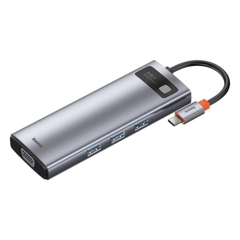 هاب 9 پورت باسئوس مدل Baseus Metal Gleam 9 in 1 Type-C HUB CAHUB-CU0G 3