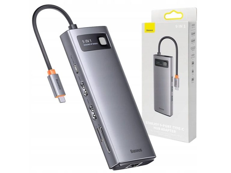 هاب 9 پورت باسئوس مدل Baseus Metal Gleam 9 in 1 Type-C HUB CAHUB-CU0G 7
